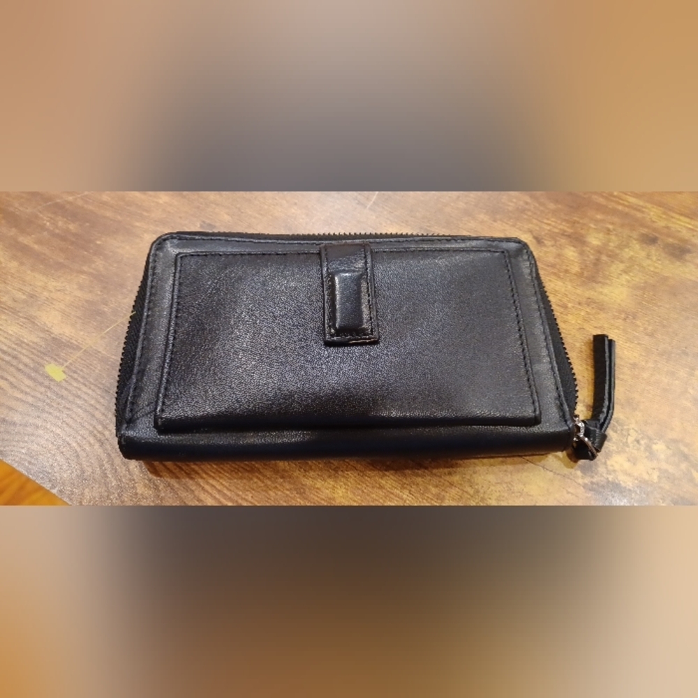 RACHEL Rachel Roy Cavier Black leather bifold wallet